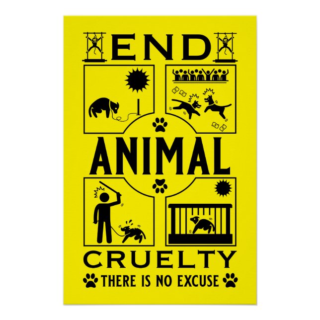 Poster Fin de la cruauté animale (Devant)
