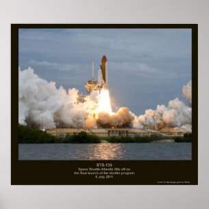 Poster Finale Space Shuttle lancement STS-135 Atlantis