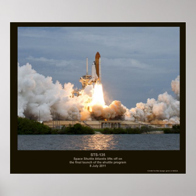 Poster Finale Space Shuttle lancement STS-135 Atlantis (Devant)