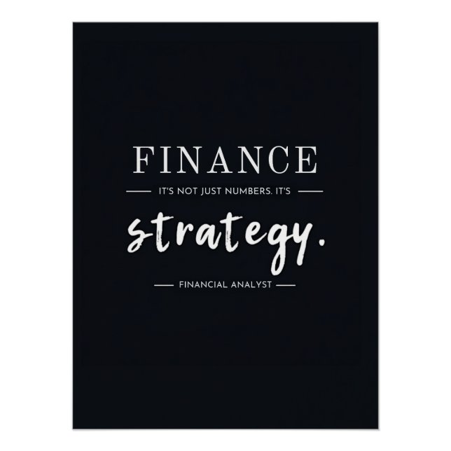 Poster Finance – Pas seulement des chiffres, c'est une st (Devant)