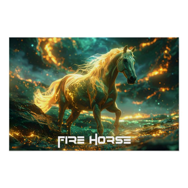POSTER FIRE HORSE - CHINESE ZODIAC -  (Devant)