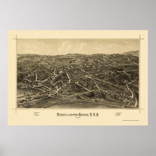 Poster Fishkill, NY Carte panoramique - 1886