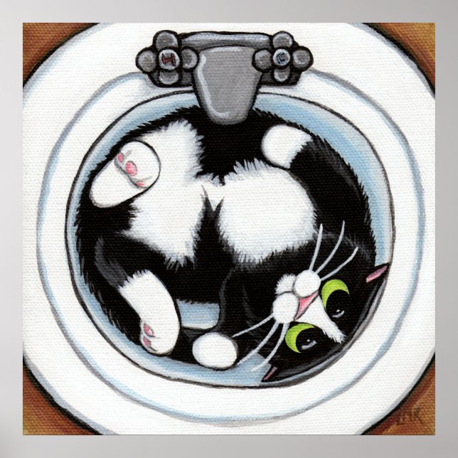 Poster Fit serré (v3) en Brown | Art du chat (Devant)