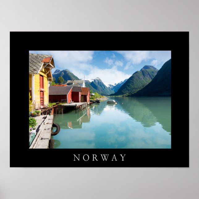 Poster Fjaerpayfjord paysage de fjord en Norvège (Devant)