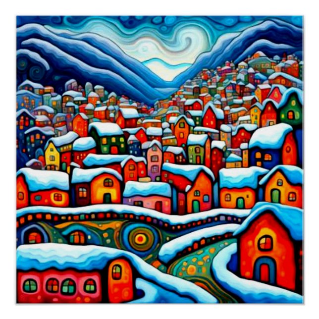 Poster Fjord Hiver 3 (Devant)