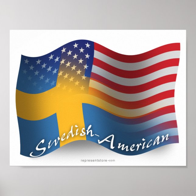 Poster Flag de Swedish-American (Devant)