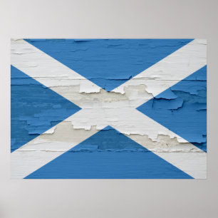 Poster Flag of Scotland Weathered