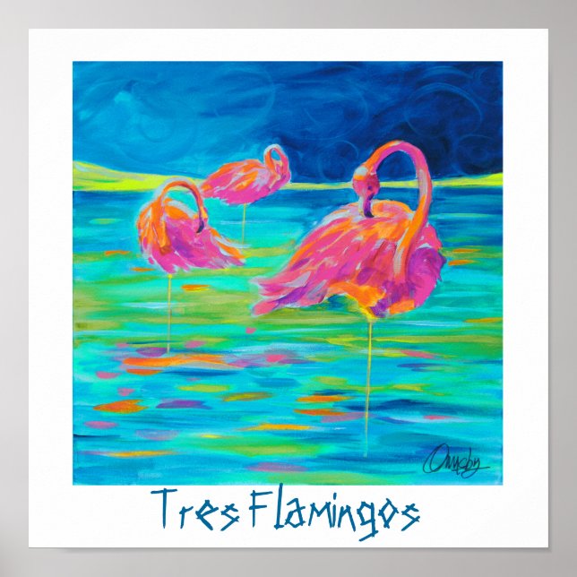 Poster Flamant rose (Devant)