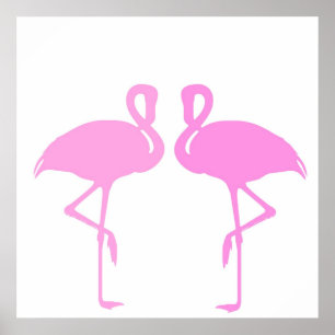 Poster Flamants roses roses