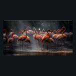 Poster Flamants roses tropicaux<br><div class="desc">Voir mon magasin pour plus d'objets animaux et tropicaux.</div>