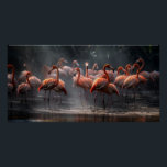 Poster Flamants roses tropicaux<br><div class="desc">Voir mon magasin pour plus d'objets animaux et tropicaux.</div>