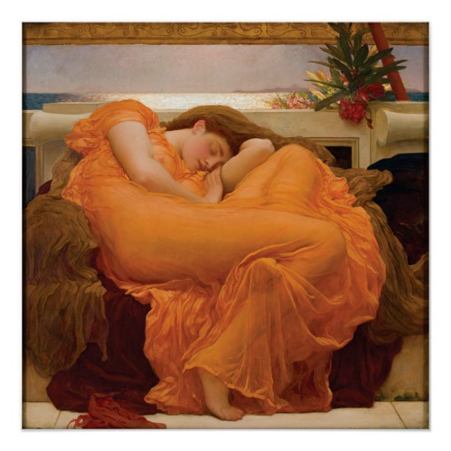 Poster Flaming juin Frederic Leighton Glossy (Devant)