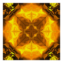 Flamme Dorée Kaléidoscope Art Fractal