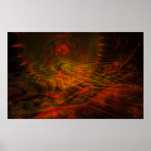 Poster Flamme fractale de l'aspirateur de l'âme