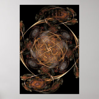 Poster flamme fractale : terre