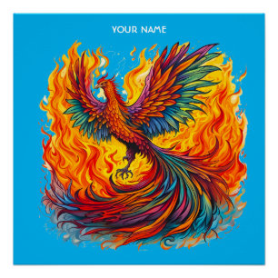 Poster Flammes Phoenix de l'Imaginaire mignon