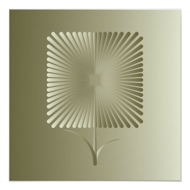 Poster Fleur carré d'or (Devant)