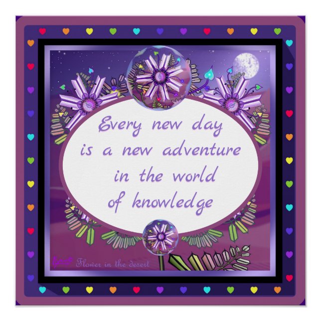 Poster Fleur dans le désert (Devant)