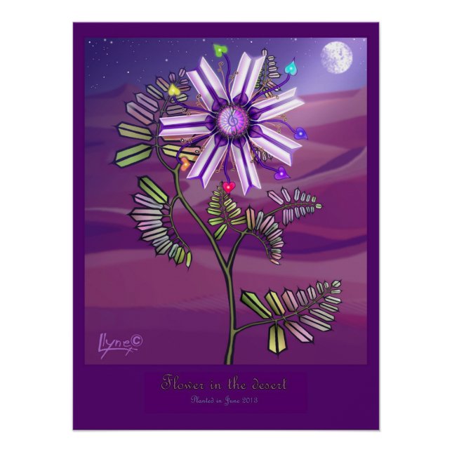Poster Fleur dans le désert (Devant)