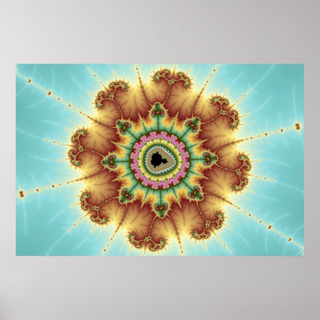 Poster Fleur d'automne - Art fractal (Devant)