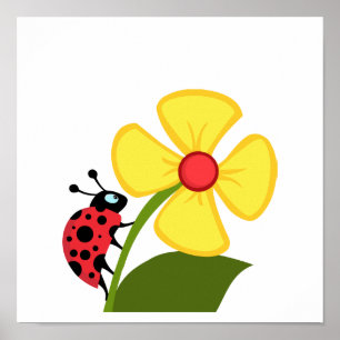 Poster Fleur de coccinelle