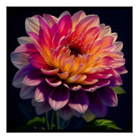 Fleur de dahlia rose et orange chaud