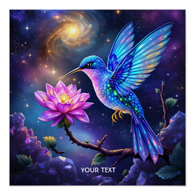 Poster Fleur de fantaisie mignonne petit oiseau (Devant)
