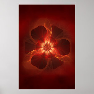 Poster Fleur de feu Fractal Art