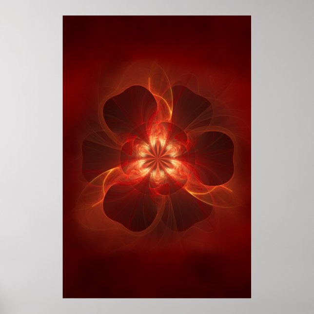 Poster Fleur de feu Fractal Art (Devant)