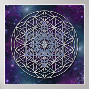 Poster FLEUR de la VIE - cube en Arkhangel Metatron