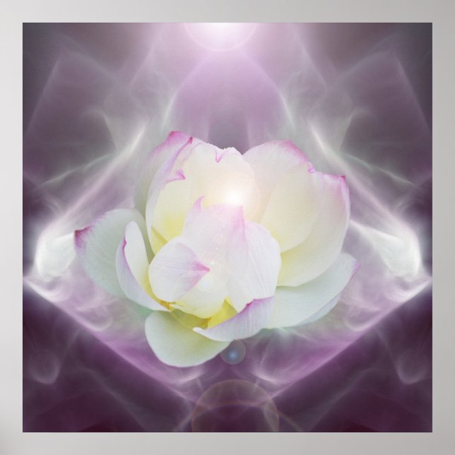 Poster Fleur de lotus blanc en cristal (Devant)