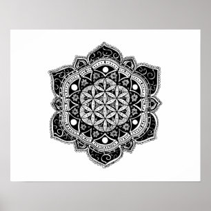 Poster Fleur de mandala de la vie