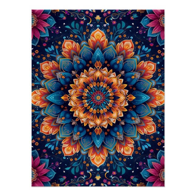 Poster Fleur de mandala Style d'art numérique-23907 (Devant)