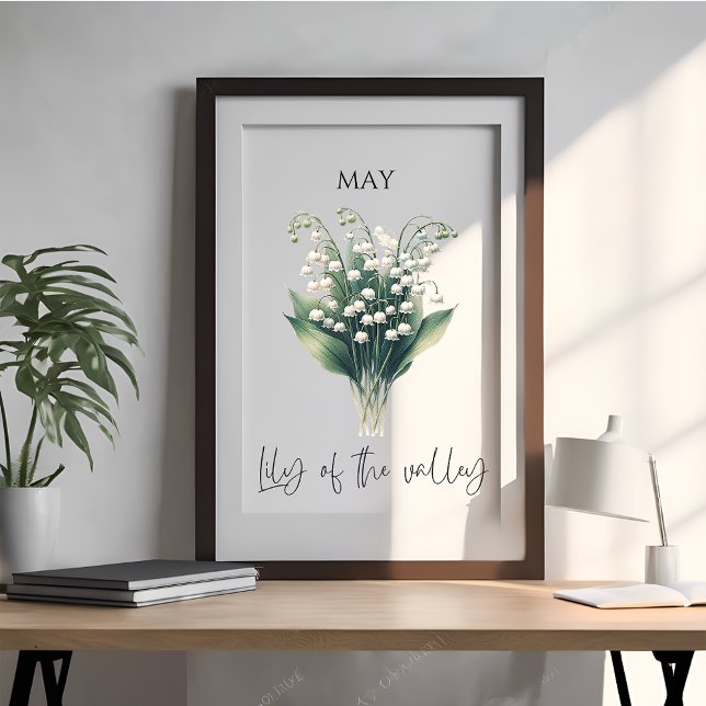 Poster Fleur de muguet du mois de naissance de mai (Créateur téléchargé)