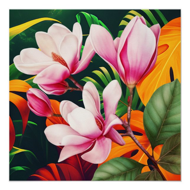 POSTER FLEUR DE PLANTE DE NATURE ÉLÉGANTE (Devant)