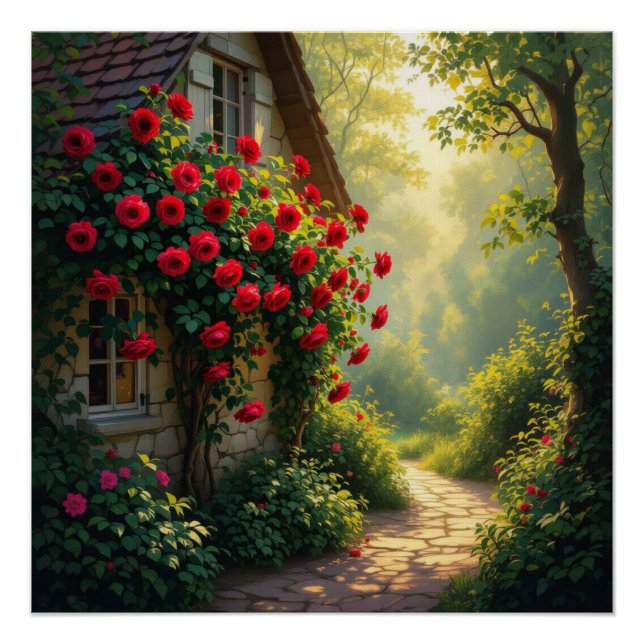 Poster Fleur de rose (Devant)