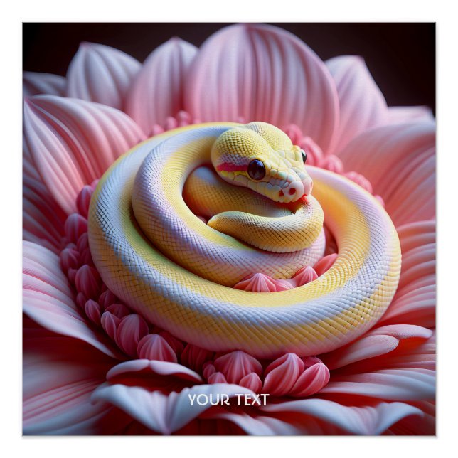 Poster Fleur de serpent jaune mignonne Imaginaire (Devant)