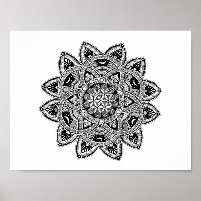 Poster Fleur de vie zendoodle (Devant)
