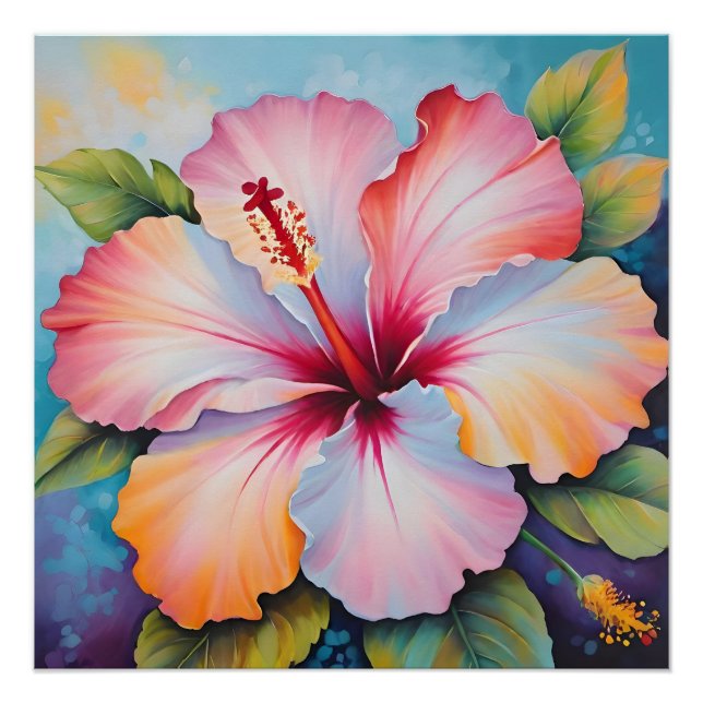 Poster Fleur d'hibiscus tropical (Devant)