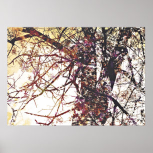 Poster Fleur et arbre floraux en art abstrait