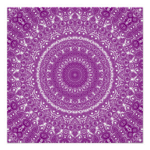 Poster Fleur géométrique violette radiante