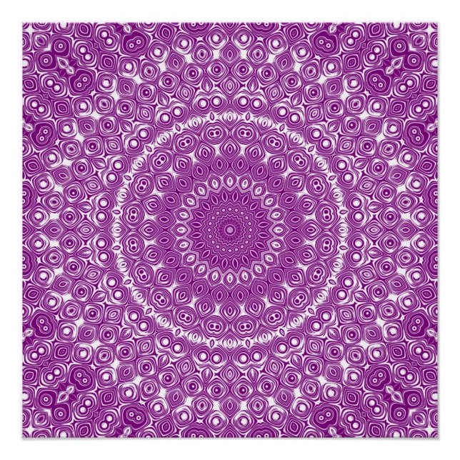 Poster Fleur géométrique violette radiante (Devant)