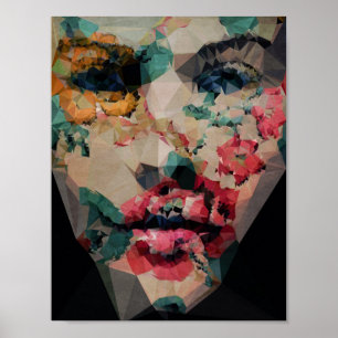 Poster Fleur Girl - Kubistika par Boris Draschoff