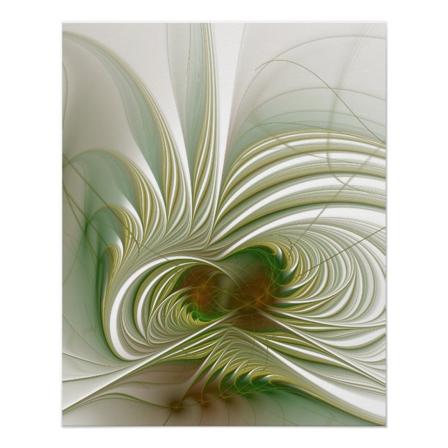 Poster Fleur imaginaire fractale douce et tendresse (Devant)
