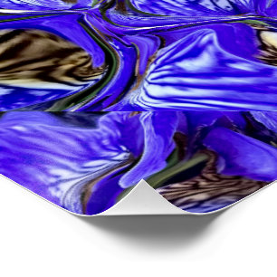 Poster Fleur Iris Violet / Esthétique / Carrelé /