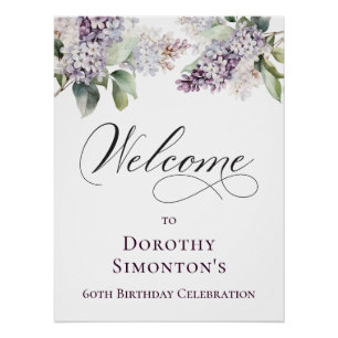 Poster Fleur Lilac violet 60e anniversaire numérique