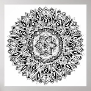 Poster Fleur mandala de la géométrie sacrée semence de la
