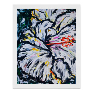 Poster Fleur mélancolique   Art floral abstrait
