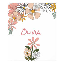 Poster Fleur Rétro Pour Salle Fille