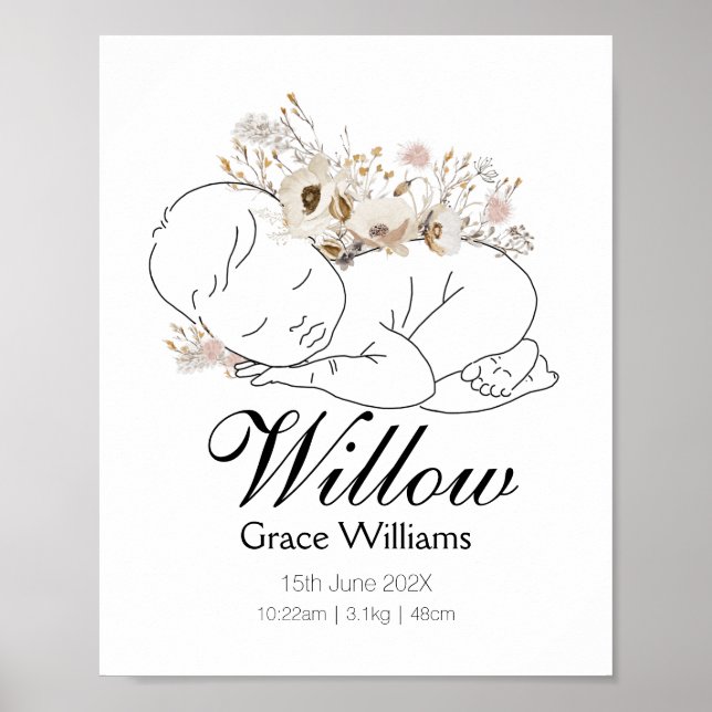 Poster fleur sauvage Baby Stats (Devant)